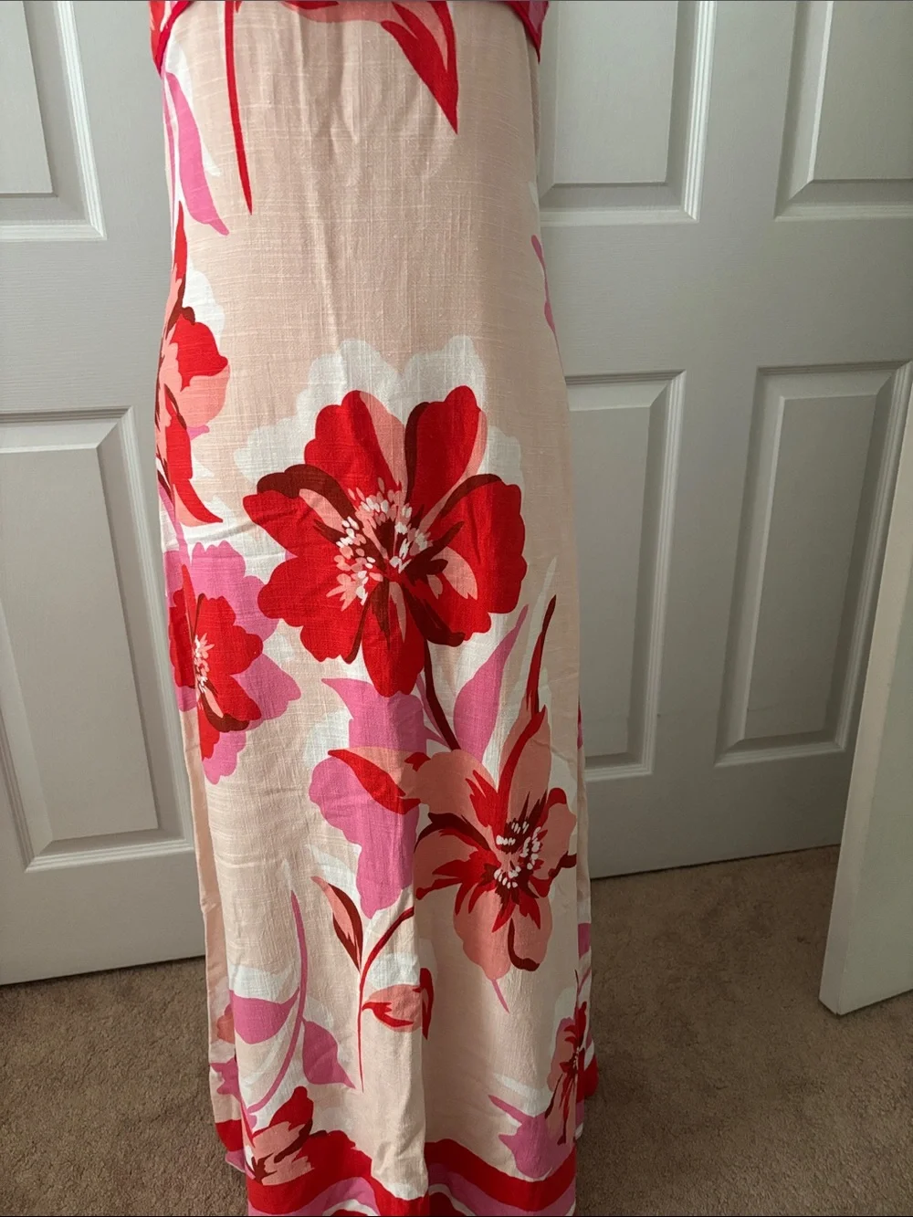 Pink Floral Maxi Dress